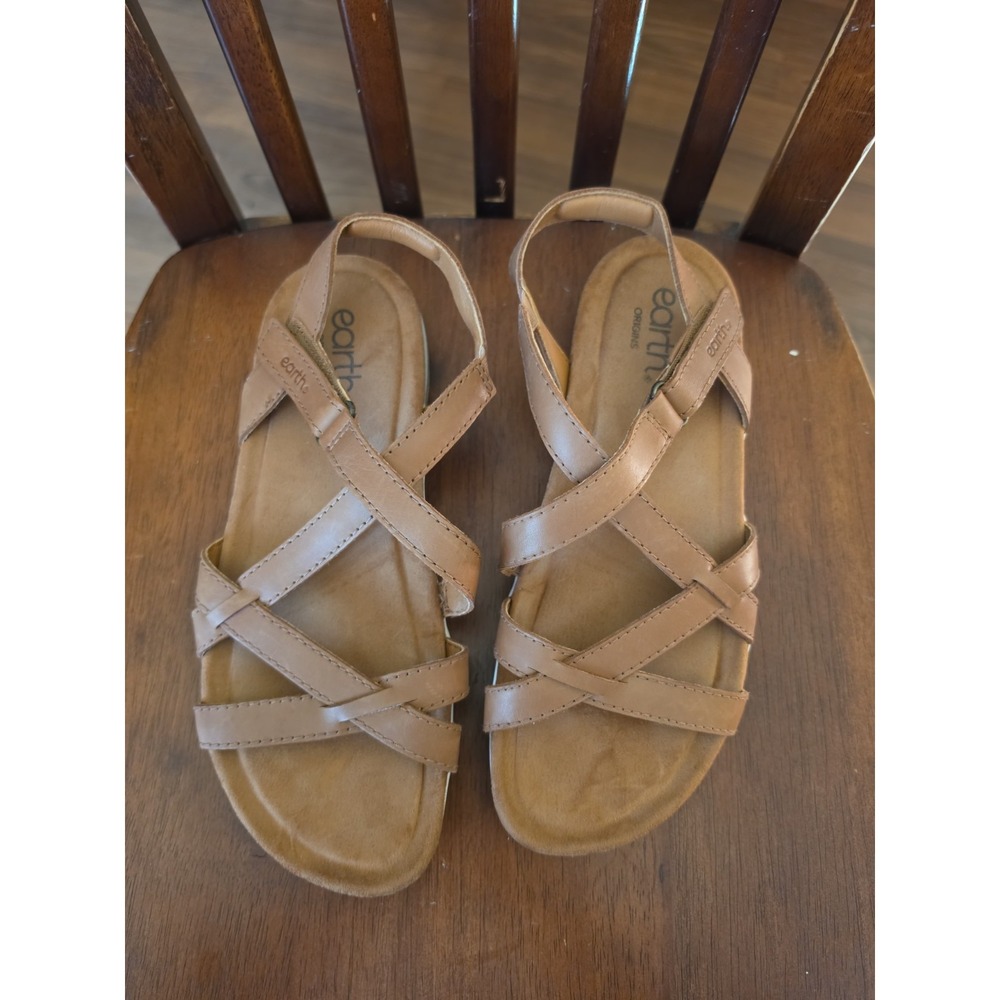 WOMEN'S SANDALS BY "EARTH ORIGIN" SIZE 8 WIDE, LIGHT BROWN COLOR - Picture 6 of 6
